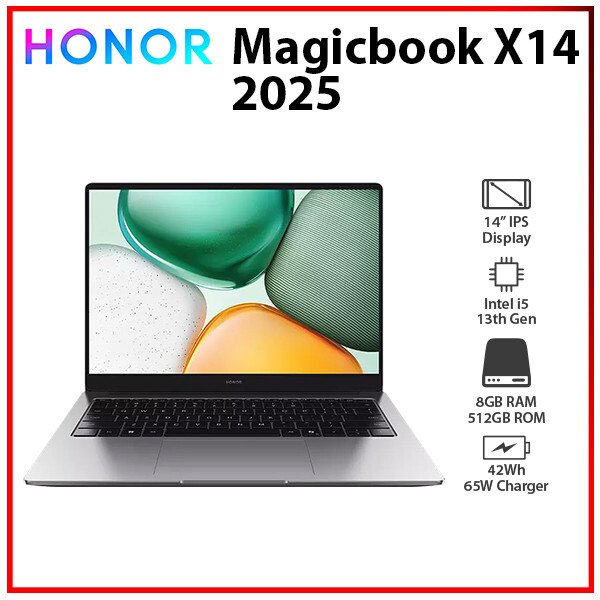 Honor MagicBook X14 2025 8GB RAM 512GB SSD Intel i5-13420H Windows PC Laptop