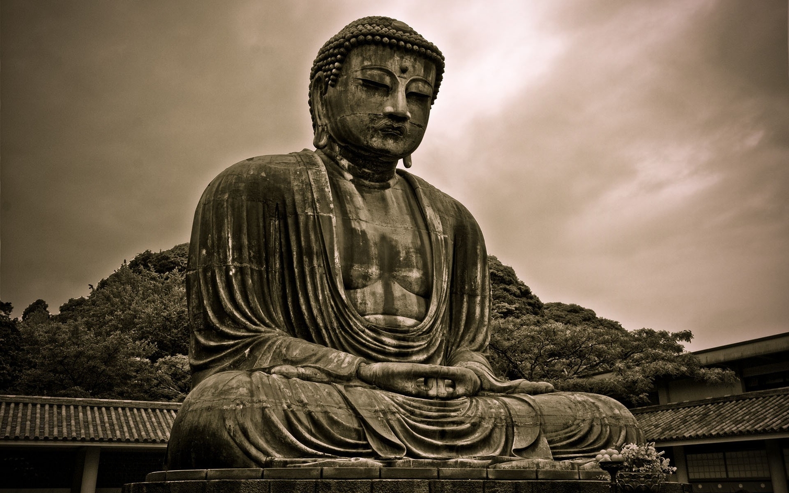 Landscape buddha sepia statue architecture Custom Gaming Mat Desk