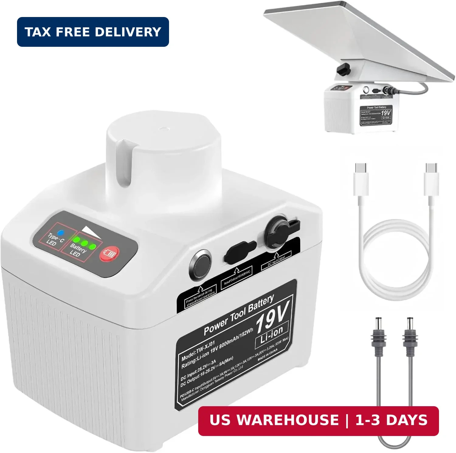 Base-Mounted Battery Pack Compatible for Starlink Mini Dish & Pipe Mount
