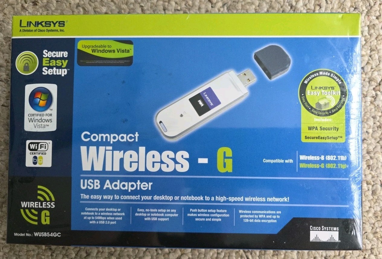 Linksys Compact Wireless - G USB Adapter Model WUSB54GC BRAND NEW