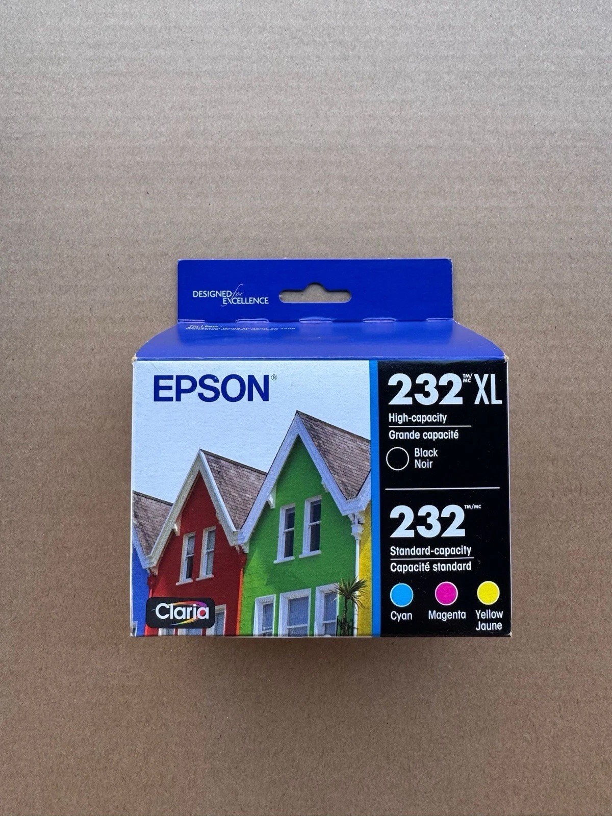 Genuine Epson 232XL Black 232 Color Ink Cartridges 4 Pack CMYK OEM T232XL-BCS