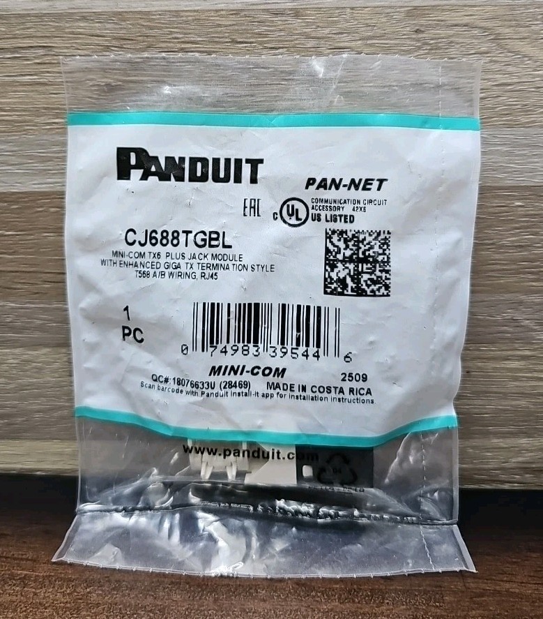 Panduit CJ688TGBL UTP Jack Module - Black
