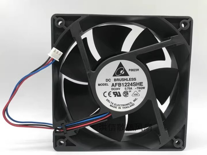 Delta AFB1224SHE 12038 DC24V 0.75A 12CM 3-Pin Inverter Cooling Fan