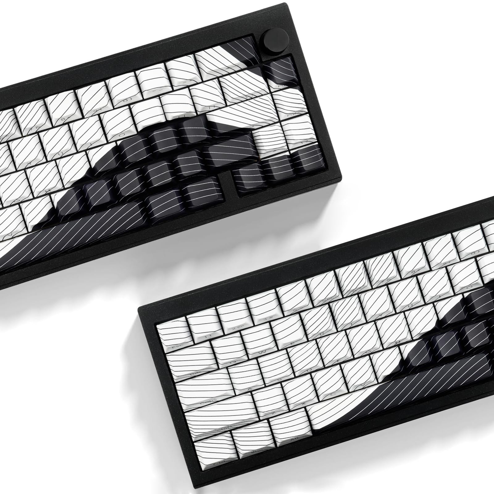 PBT Keycaps,128 Keys Shine Through Side Print Keycaps 75 Percent
