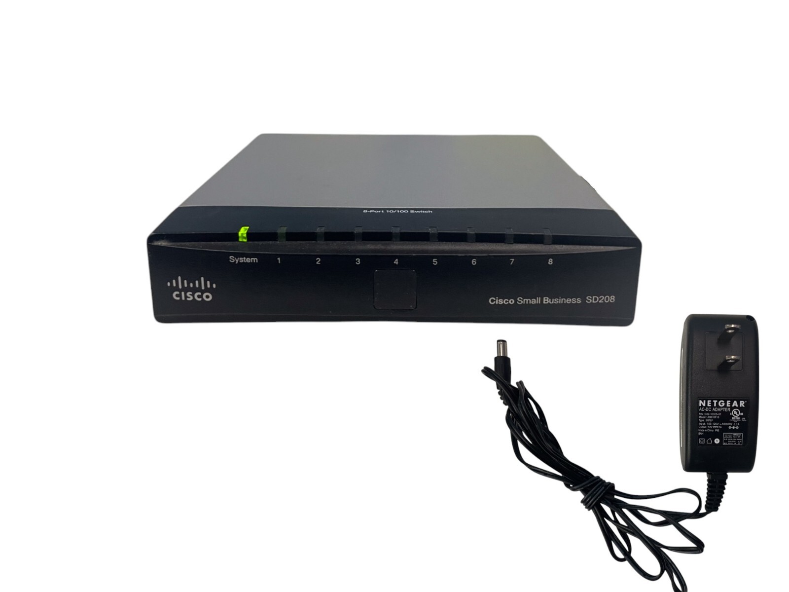 Cisco SD208 v1.2 8-Port 10/100 Network Switch  With AC Adapter Tested Working
