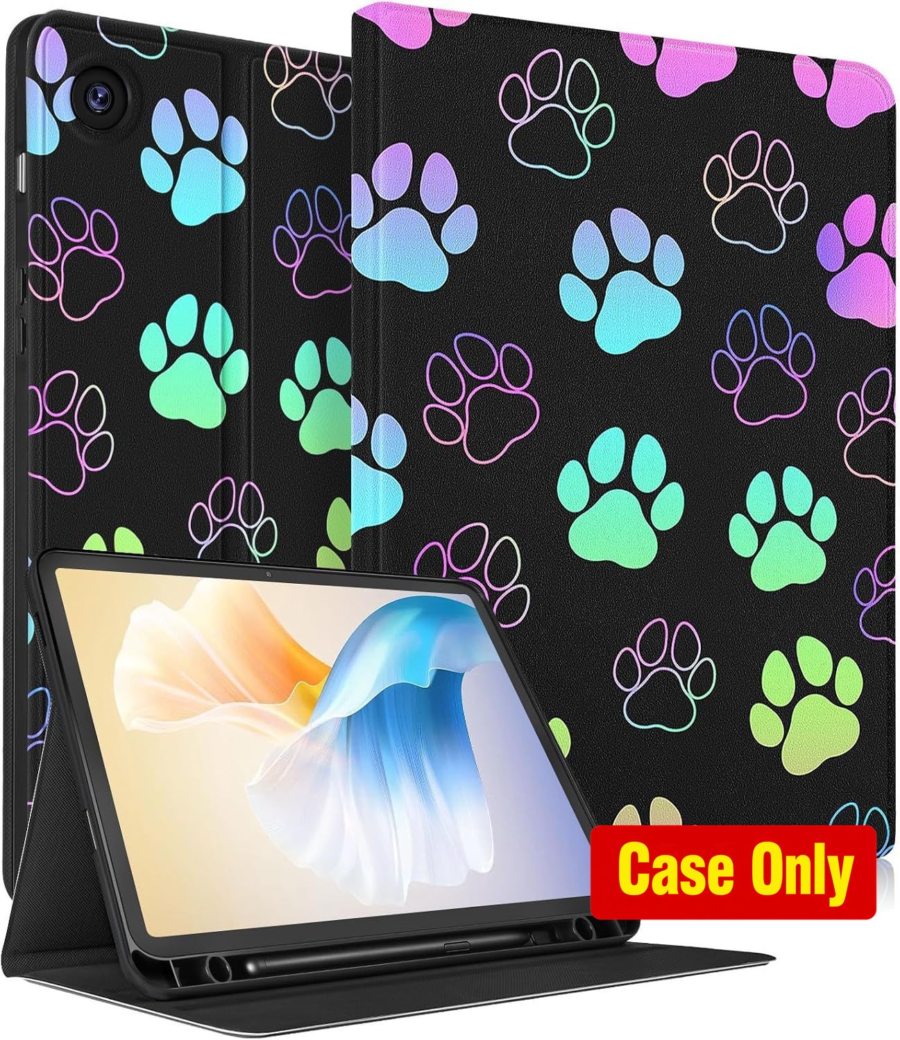 Tablet Case for Galaxy Tab A9 Plus 11 inch, Cute Dog Paw, Folio Cover, Lightweig
