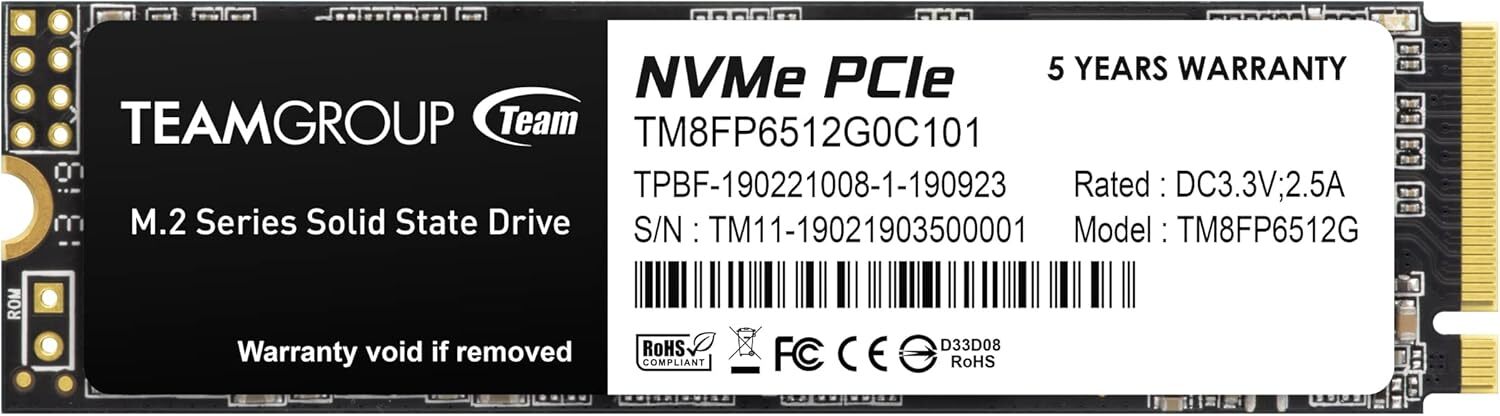 Teamgroup Mp33 512Gb Slc Cache 3Dnand Tlc Nvme Pcie Gen3x4 M.2 2280 In Personal 