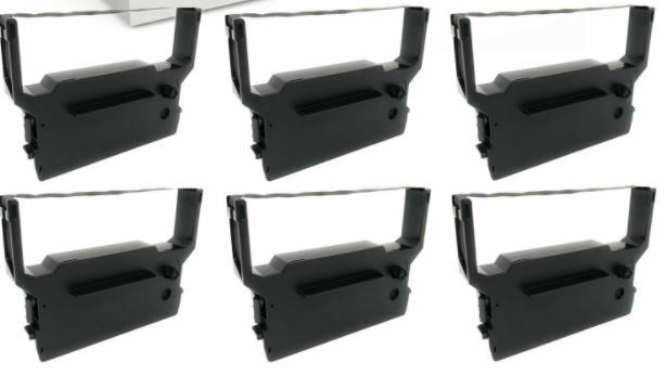 6 x Compatible black and Red POS Ribbons for Citizen DP-600 POS DP600BR IR-61BR