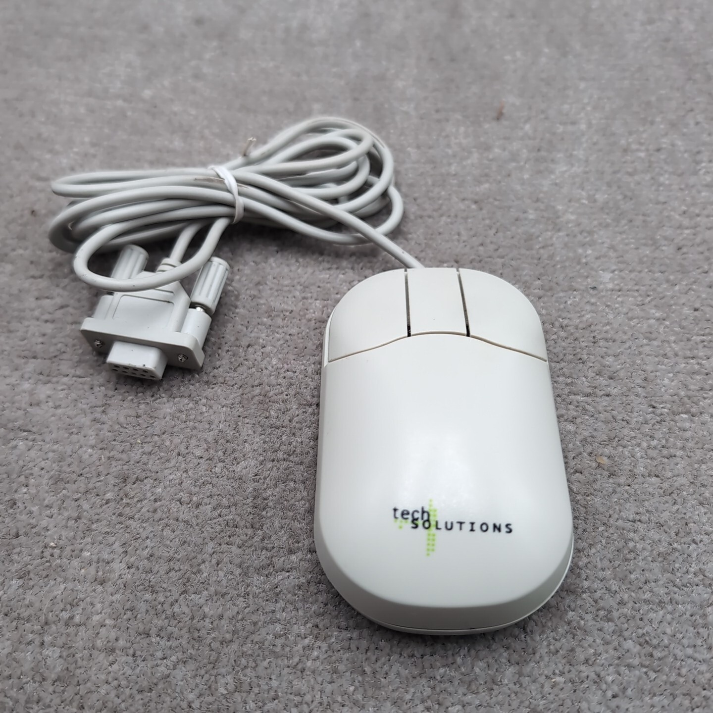 VINTAGE WHITE USB 3 BUTTON BALL MOUSE TECH SOLUTIONS Working Tested