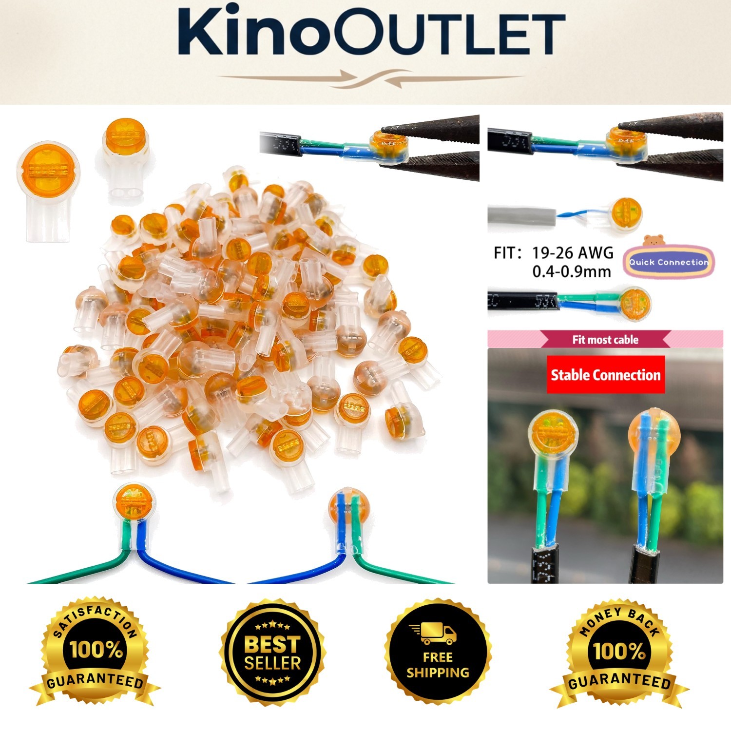200PCS Waterproof Gel-Filled Network Cable Connectors for Efficient Connections