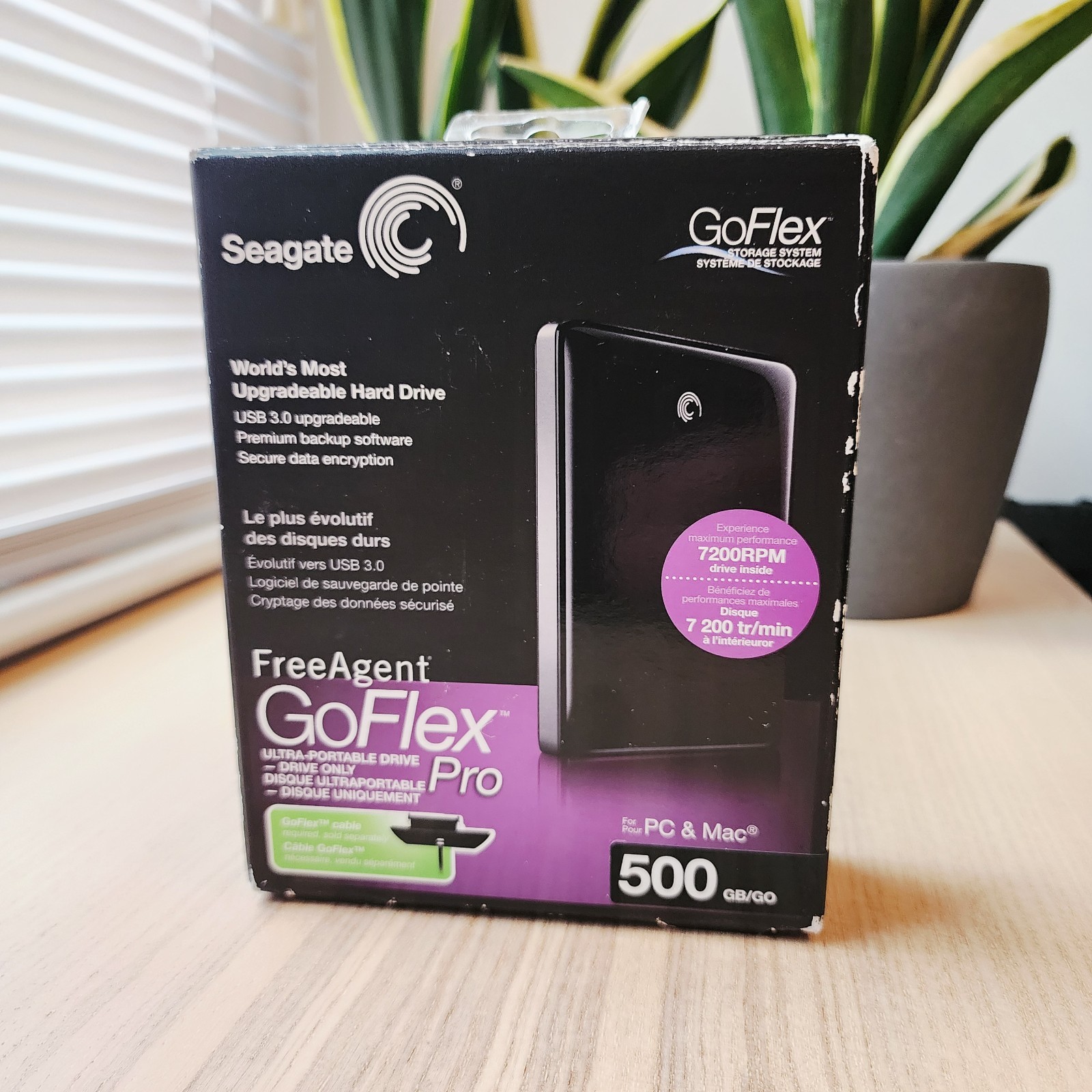 Seagate FreeAgent GoFlex PRO Portable USB External Hard Drive 500GB NEW NOS