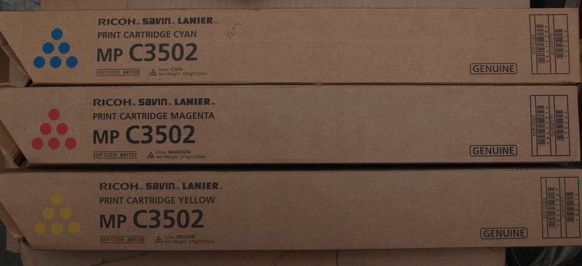 NEW 3 Genuine Ricoh MP C3002 MP C3502 Printer Color Toner 841738 841736 841737 