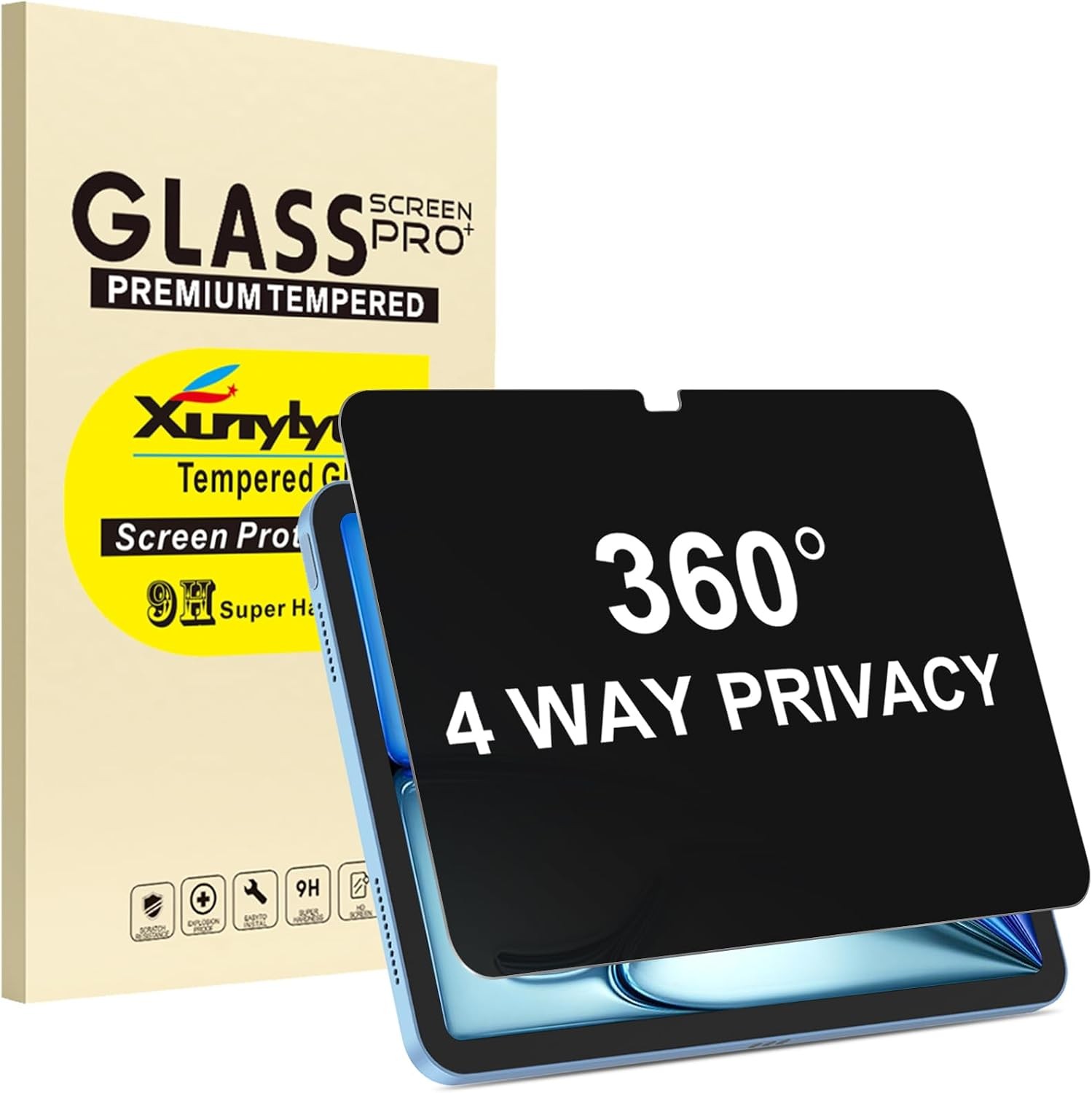 360° 4 Way Privacy Screen Protector for iPad Air 11 Inch M4 M3 M2