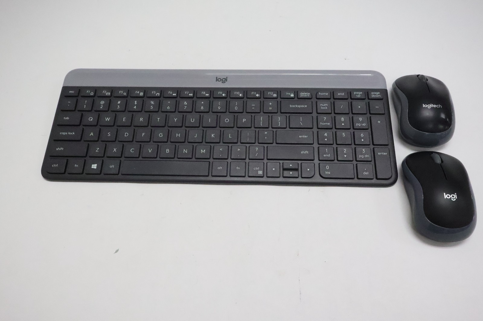 Logitech Wireless Keyboard MK220 2x M185 Mouse Set | No USB Receiver | Used