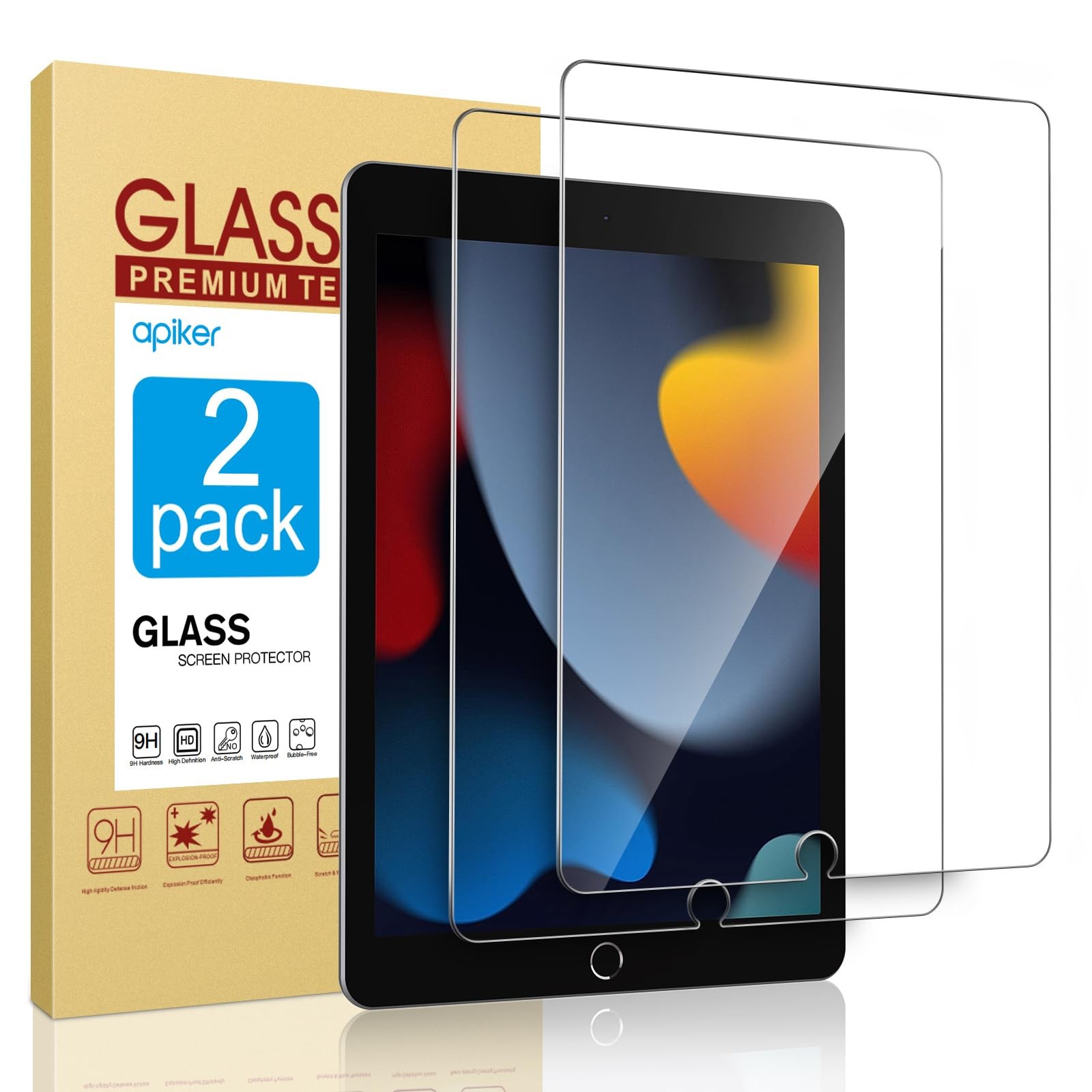 2 Protector De Pantalla Vidrio Templado Para Apple Ipad 7Th Generation 2019 10.2