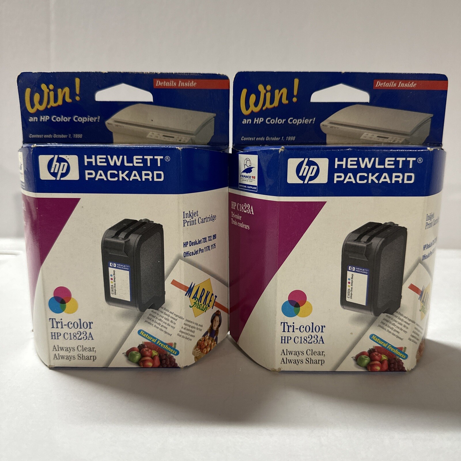 HP C1823A Genuine Tri Color Inkjet Print Cartridge Expired Sealed In Box. 2 Pack