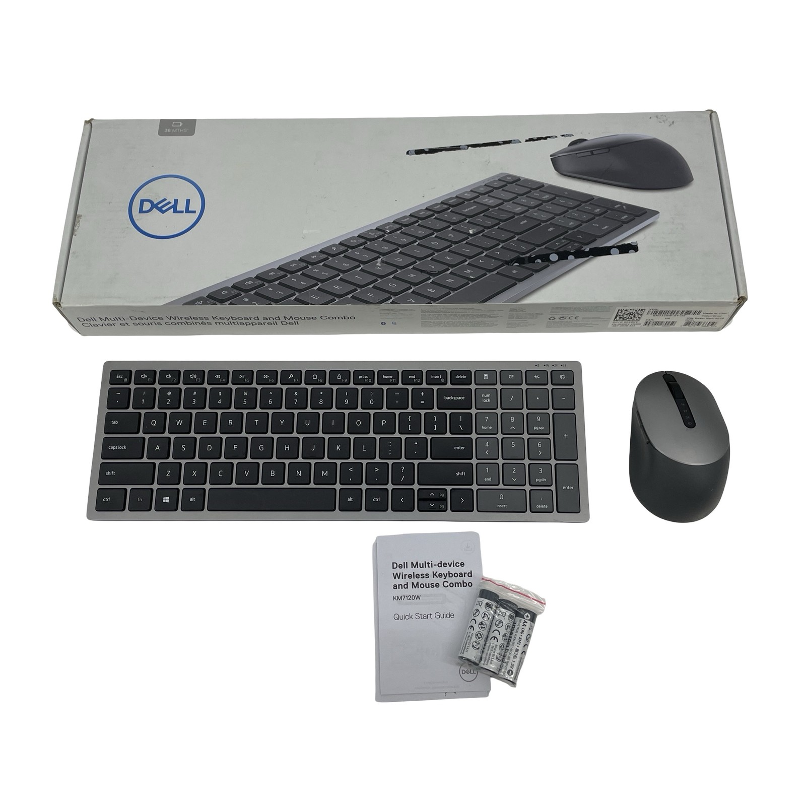 NO DONGLE Dell KM7120W Multi-Device Wireless Keyboard & Mouse Combo #U6959