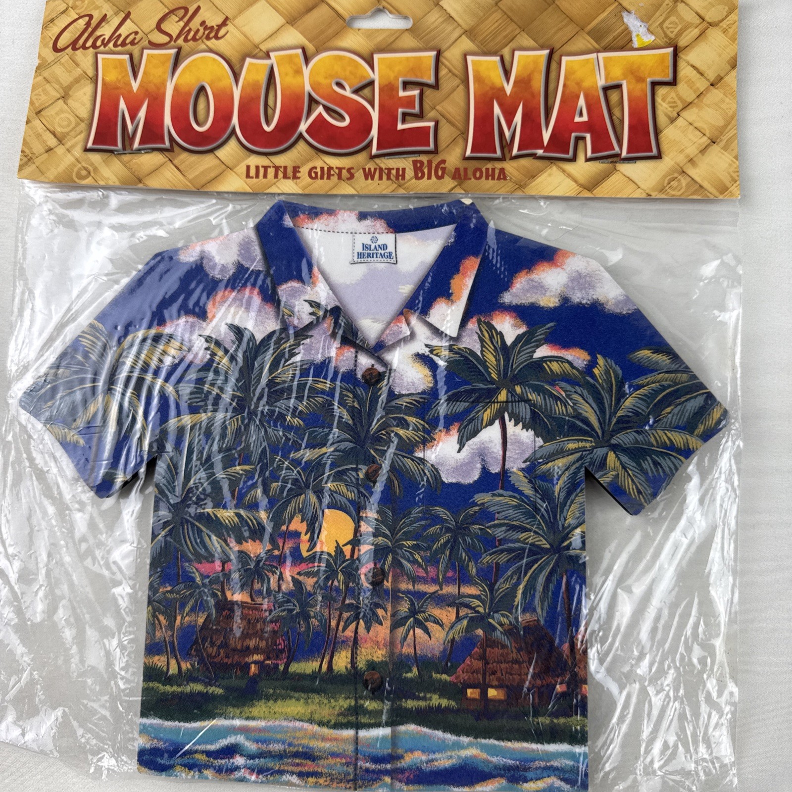 ISLAND HERITAGE ALOHA SHIRT MOUSE MAT PAD FOR PC TROPICAL SUNSET New Unopened