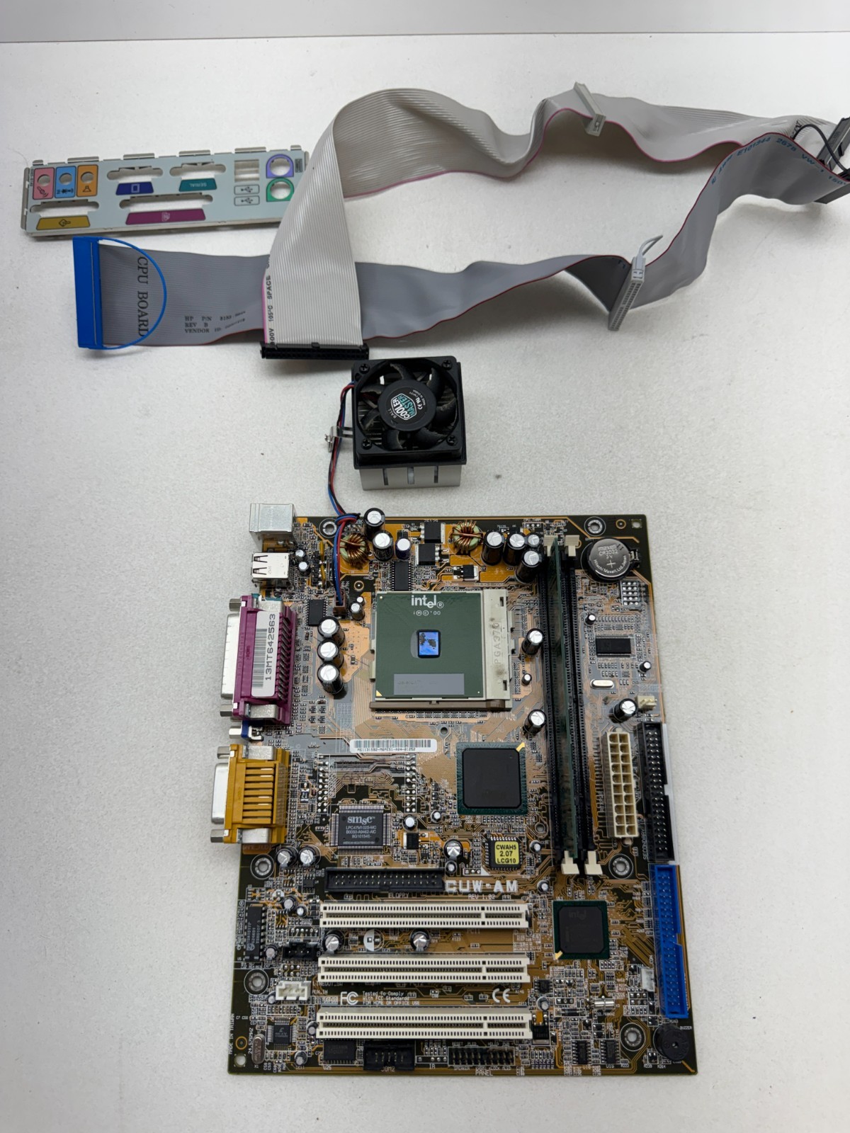 ASUS CUW-AM Socket 370 Motherboard Intel Celeron 766MHz RAM IO Shield Retro Win9