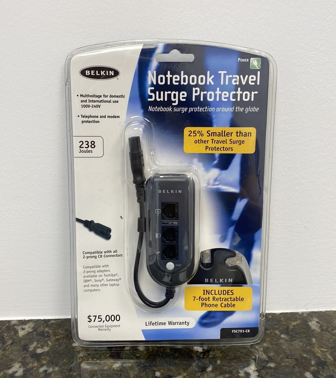 NEW BELKIN Notebook Travel Surge Protector Model F5C791-C8 Never Opened