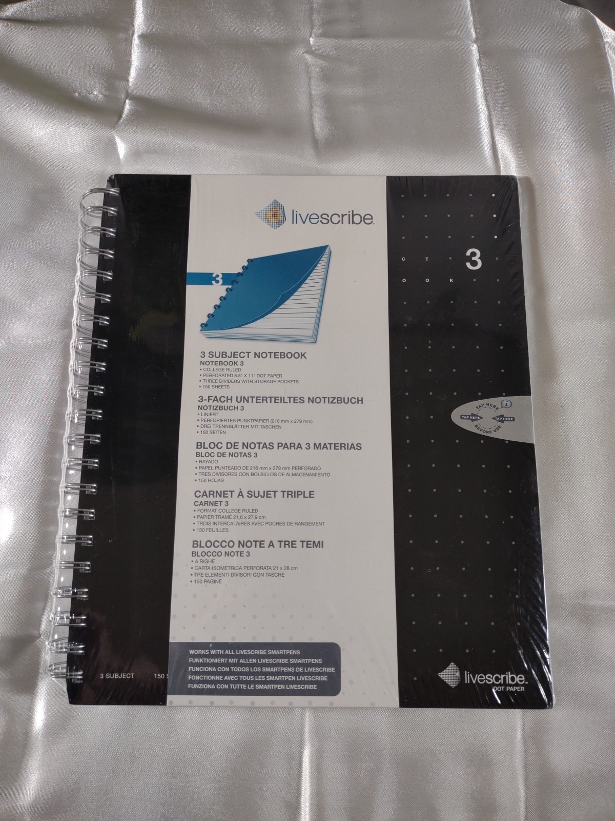 Livescribe Dot Paper 3 Subject Notebook NEW Factory Sealed