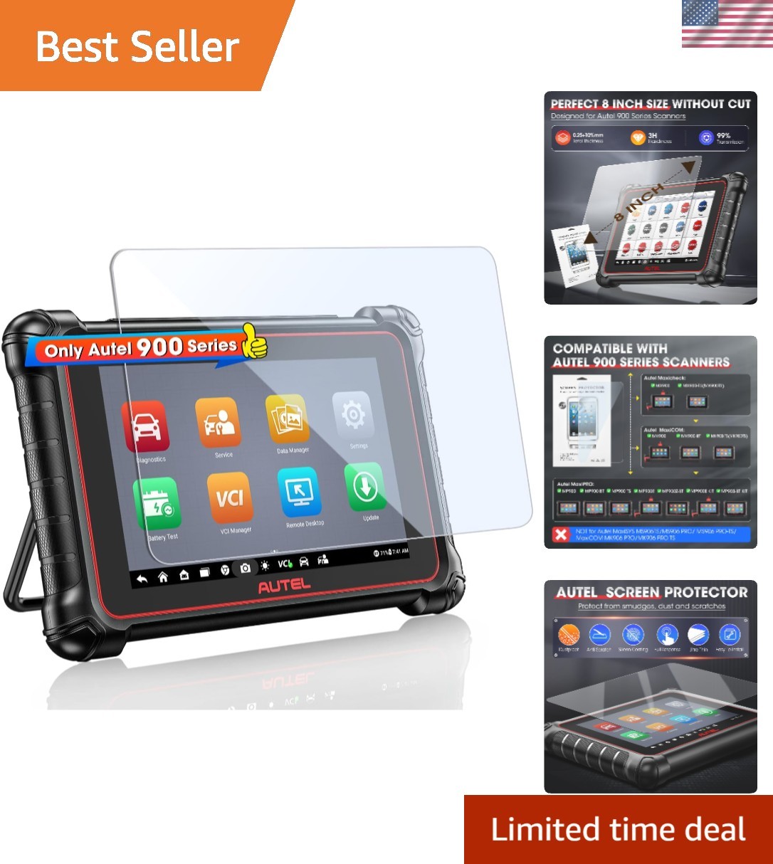 Ultra-Clear 8-Inch Protective Film for MaxiCheck MX900 & More – Easy Install