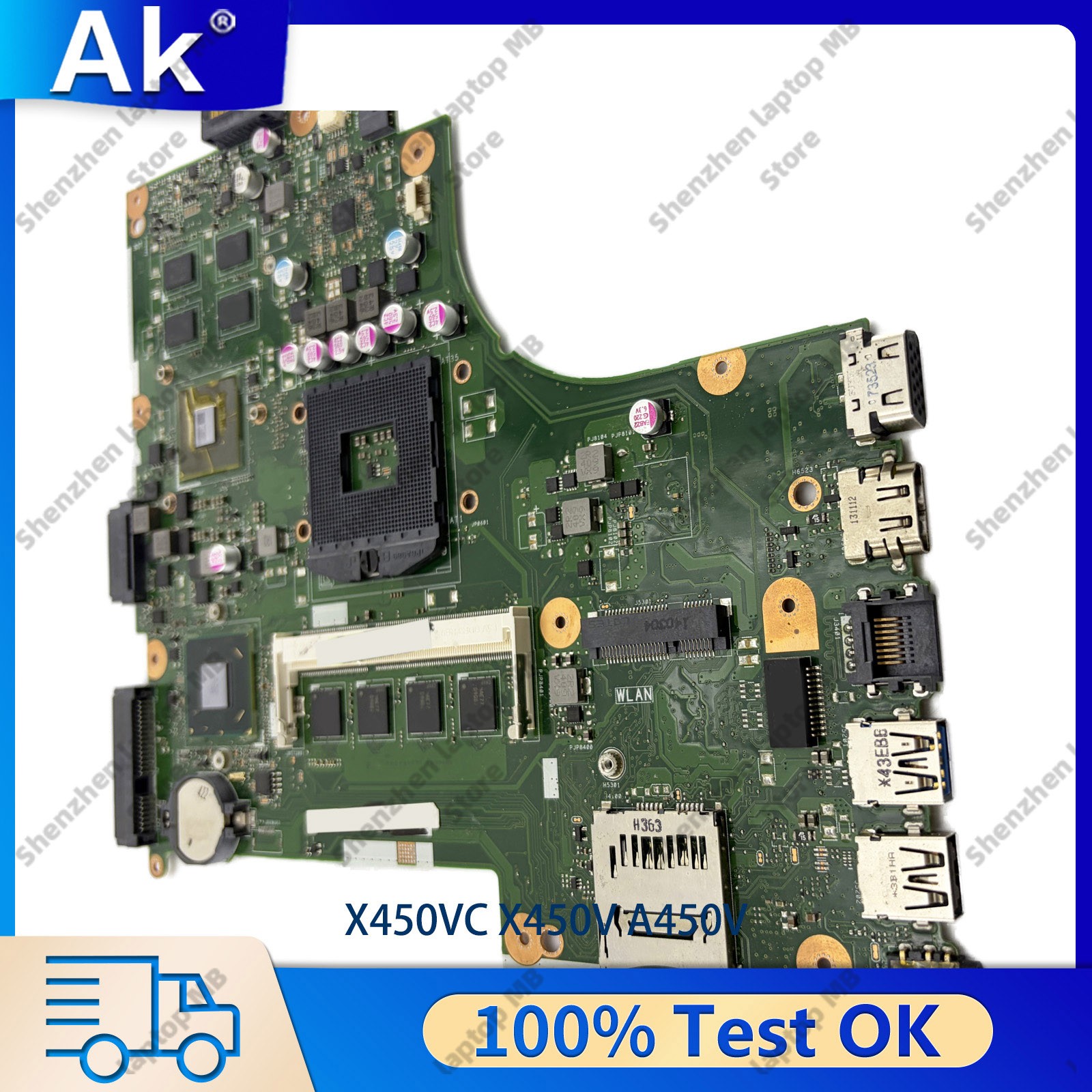 X450VC Laptop Motherboard For ASUS X450VC X450V A450C 0G/2G/4G RAM Tested OK