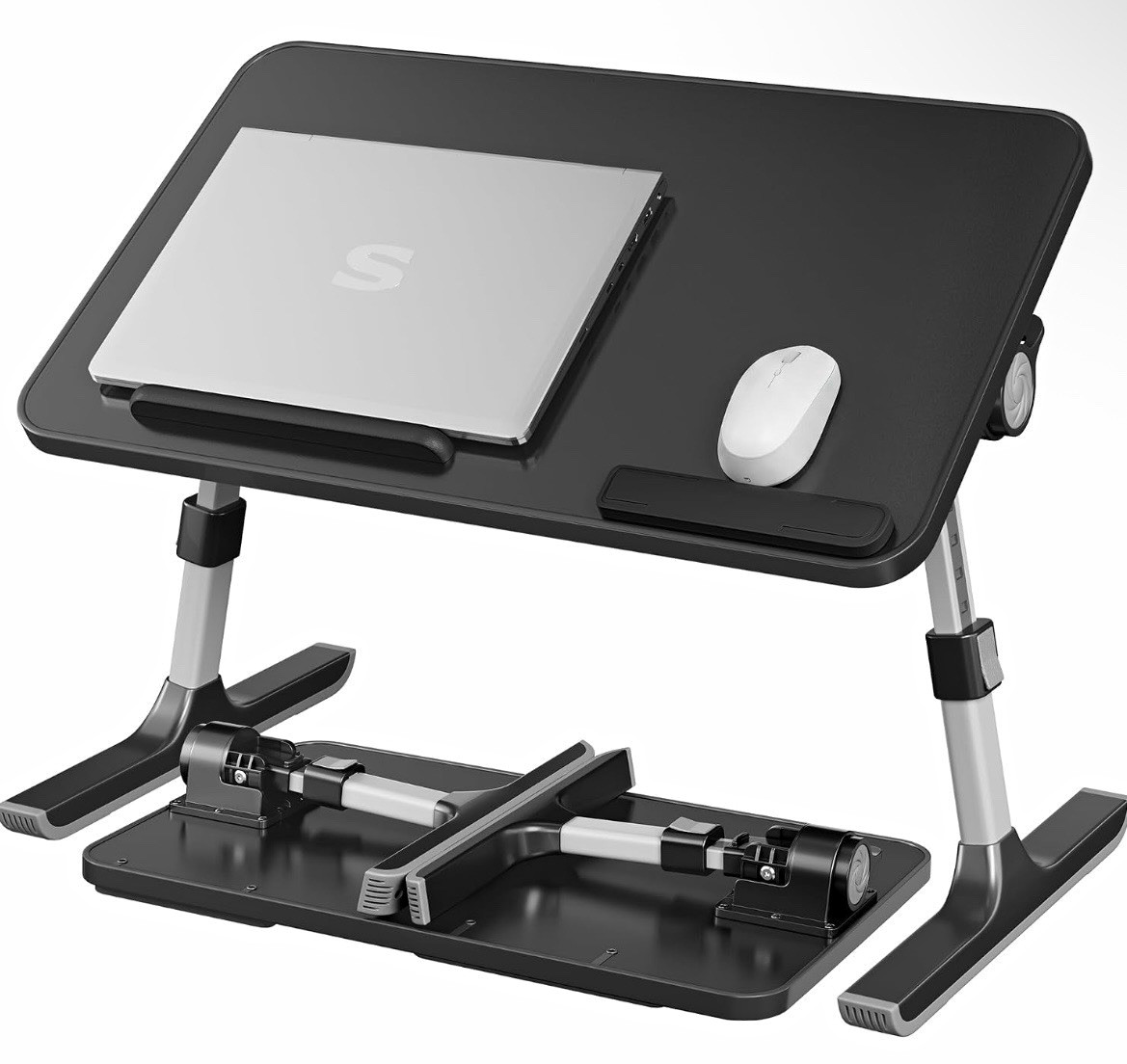 SONGMICS Adjustable Foldable Anti-Slip Laptop Stand Riser 52x30cm Black
