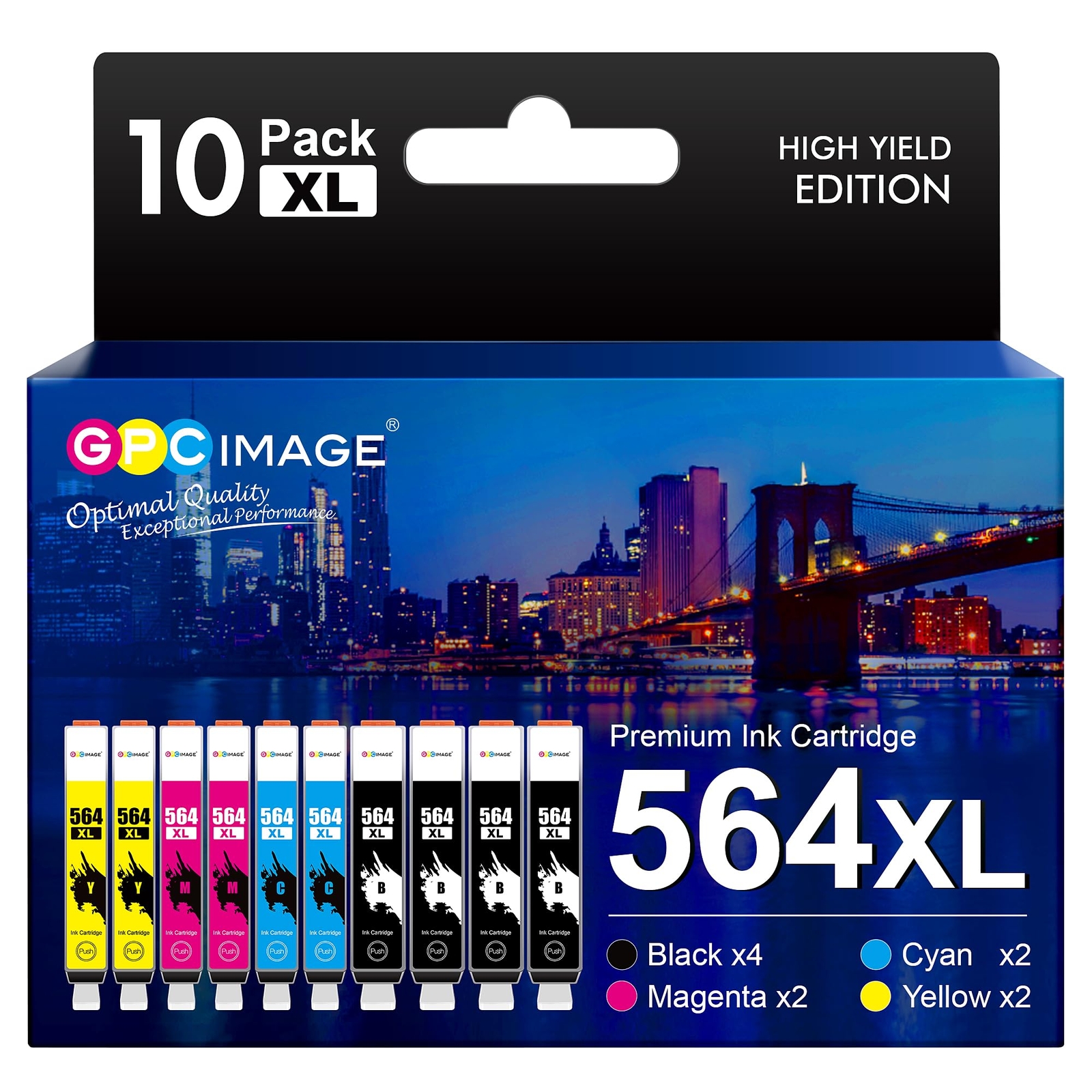 10 Pack 564XL Ink Cartridges Compatible with HP Printers Black Cyan Magenta Y...