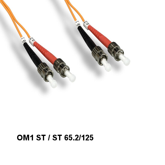 10x Kentek 3 m OM1 ST to ST Multi-Mode Fiber Optic Cable 62.5/125 Duplex UPC