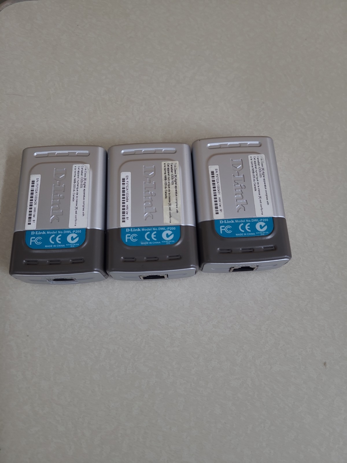 3 Used D-Link DWL-P200 Power Over Ethernet Adapter