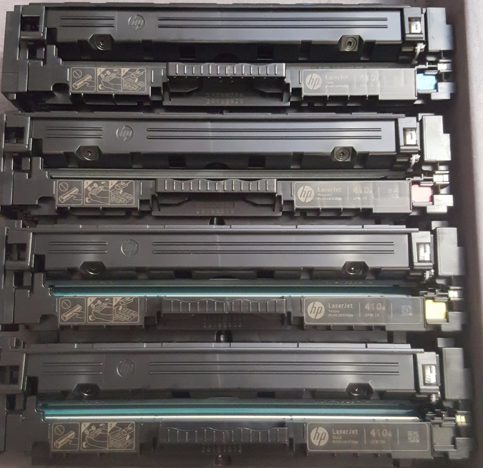 4 sets Virgin Genuine Empty HP CF410A - CF413A Toner Cartridges  410A