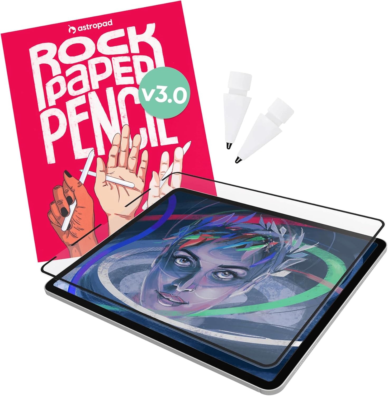2 Pack Paper Screen Protector for iPad Pro 12.9 inch + Apple Pencil Tips Replace