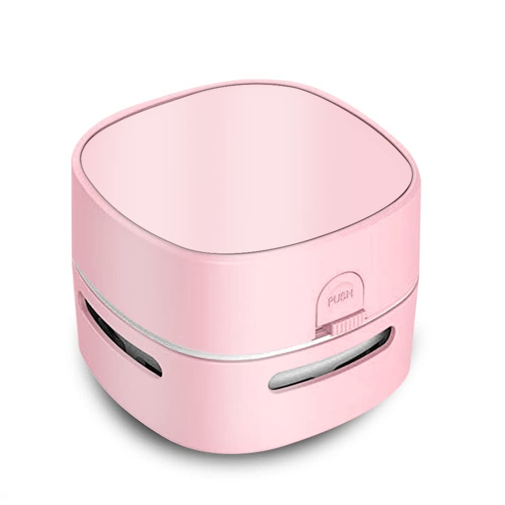 ODISTAR Mini Desktop Vacuum Cleaner for Table Dust (Pink AA Battery) Pink