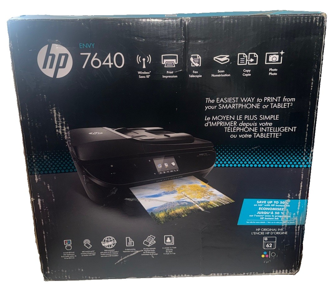 HP ENVY 7640 Wireless All-in-One Inkjet Printer Scanner Copier Fax BRAND NEW