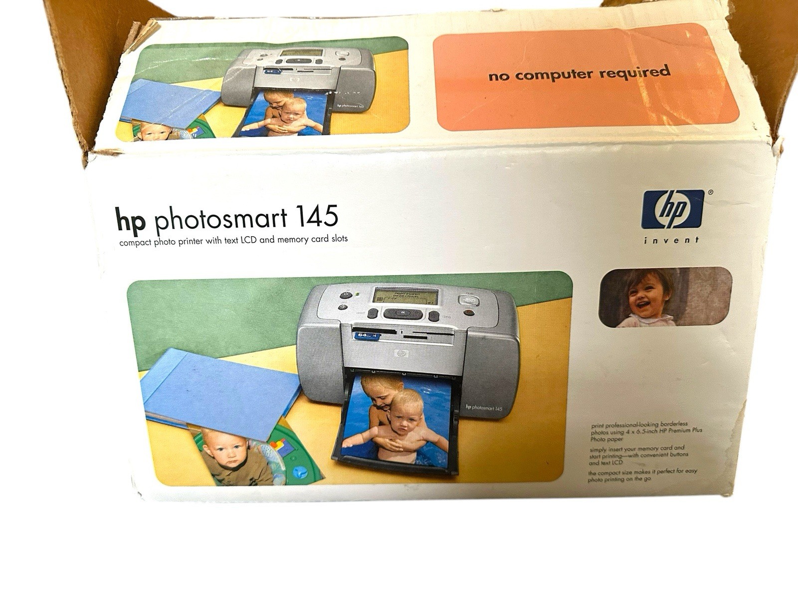 NIB HP Photosmart 145 Digital Photo Inkjet Printer No Computer Needed Complete