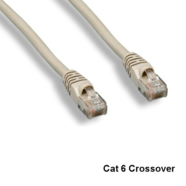 KNTK Gray 25' Cat6 CrossOver UTP Ethernet Cable 24AWG 550MHz RJ45 Network P2P