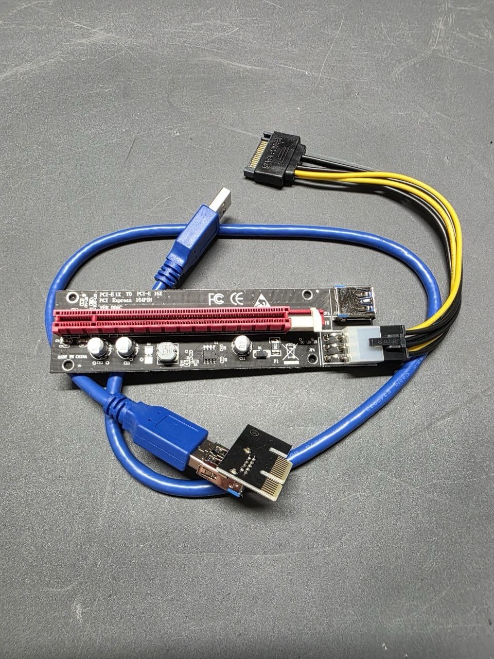Ubit 8 Pack Latest PCI-E Riser Adapter Card + 60cm USB 3.0 Cable