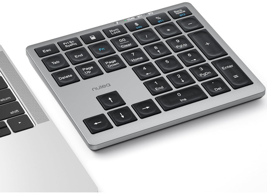 Nulea Wireless Number Pad Bluetooth 5.0 & 2.4G Portable Numeric Keyboard, USB...