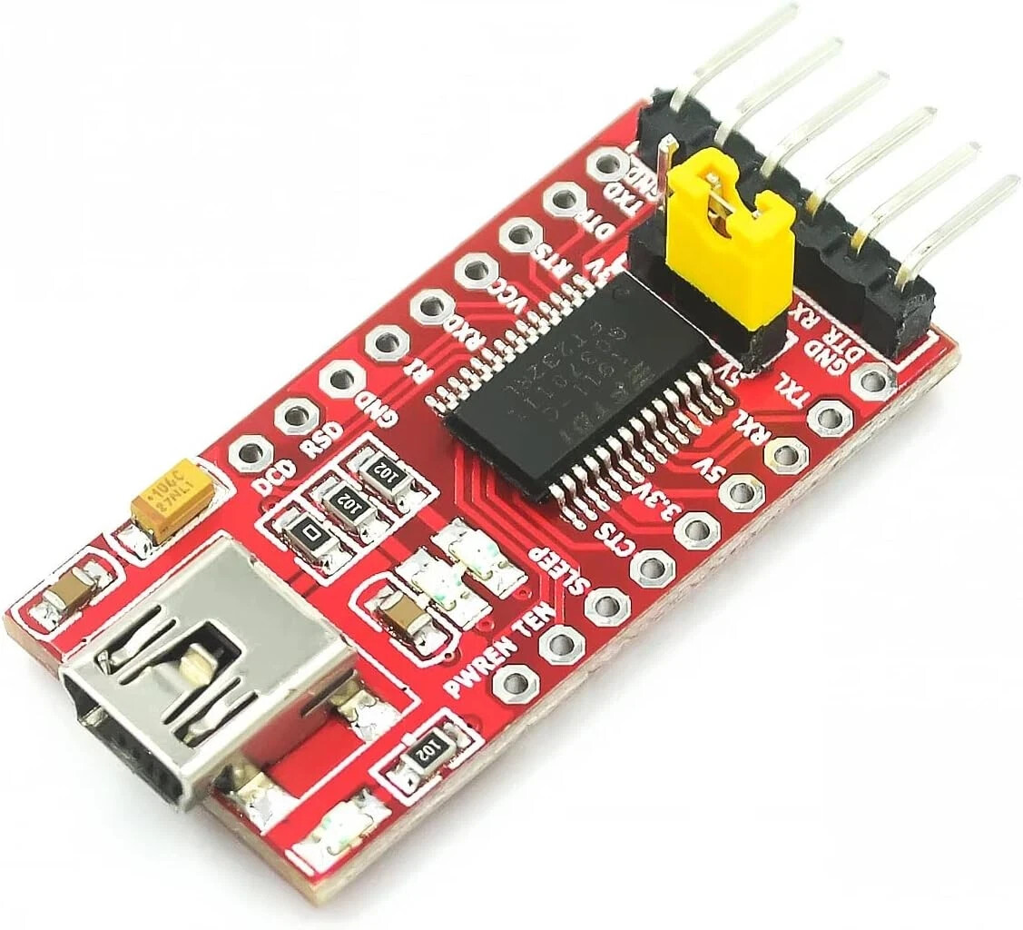 Wwzmdib Mini USB to TTL Serial Converter Adapter, 3.3V/5.5V, FTDI Breakout Board