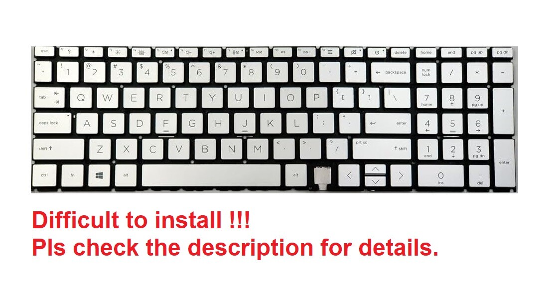 Original US Silver Backlit Keyboard for HP Envy X360 15-ed Backlight