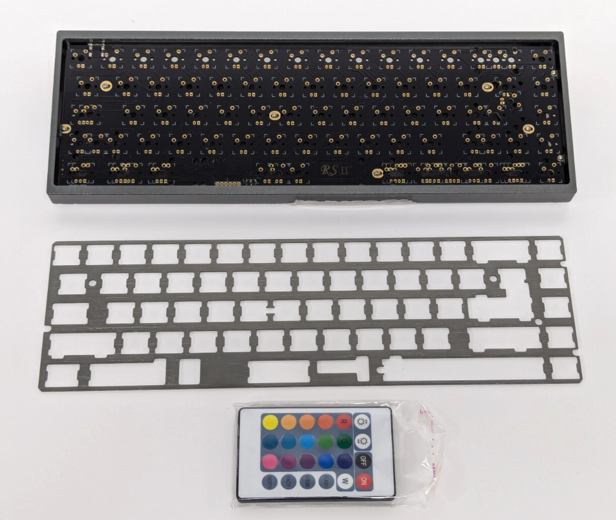 DROP X RED SCARF II+ VER.C 68-KEY CUSTOM KEYBOARD KIT, GRAY CASE, RED FEET, GRAY
