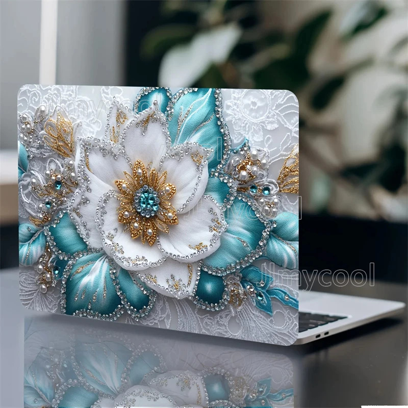2PCS Floral Laptop Art Sticker Protective Cover Waterproof and Scratch Resistant