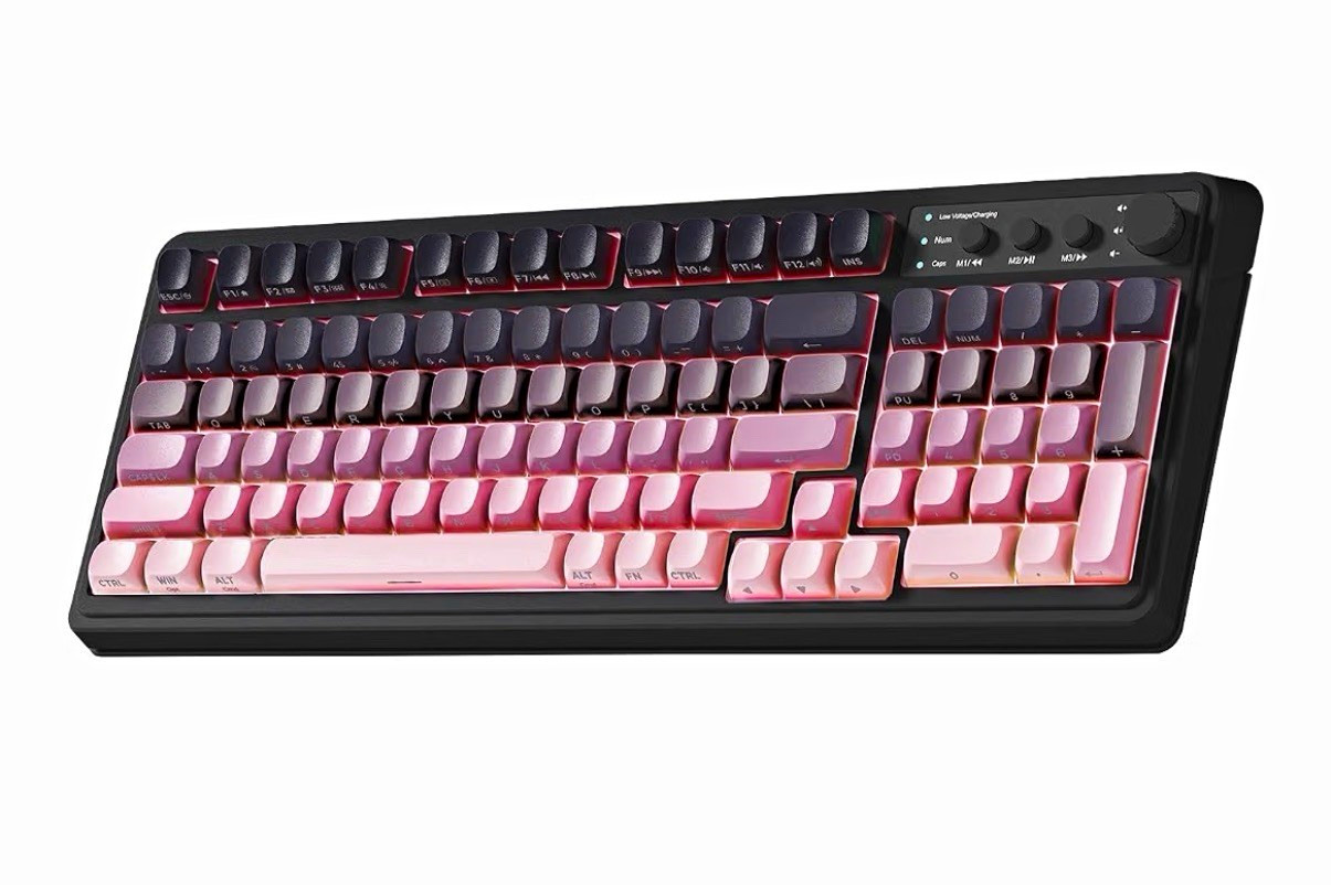 AULA S99 Wireless Gaming Keyboard RGB Backlit Illuminated Black/Pink QWERTY