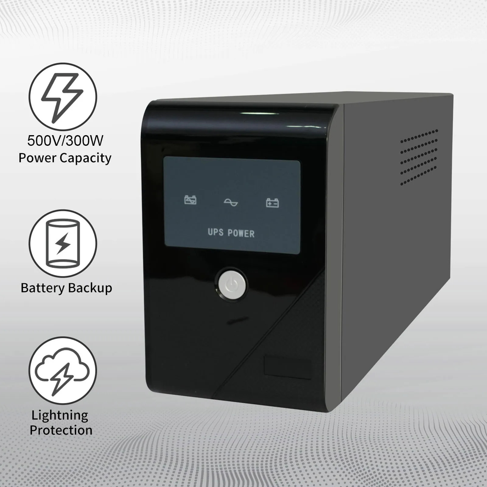 500VA 300W UPS Battery Backup 3 Outlets Surge Protection Home Office