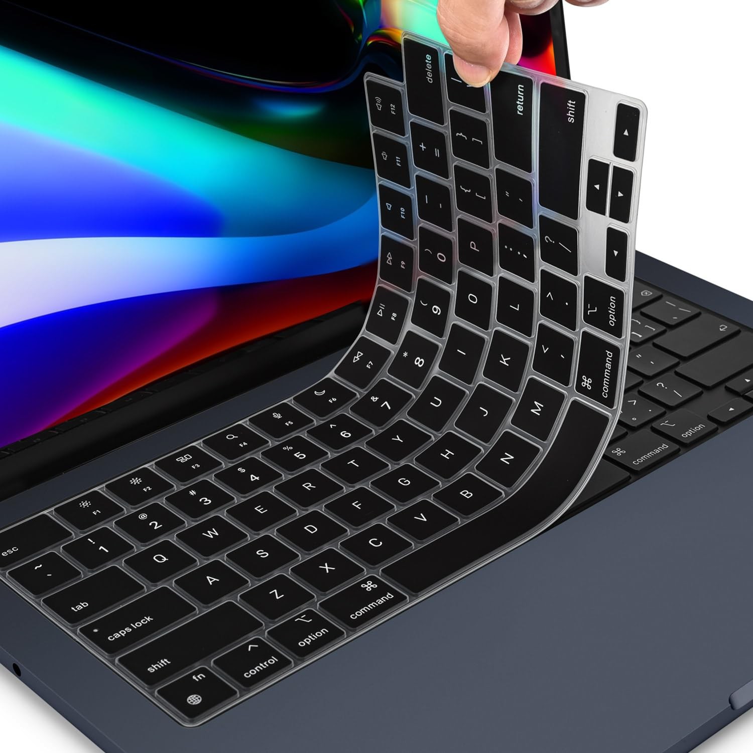 Keyboard Cover for 2026 2025 2024 MacBook Air 13" & 15"(2022-2026), Black