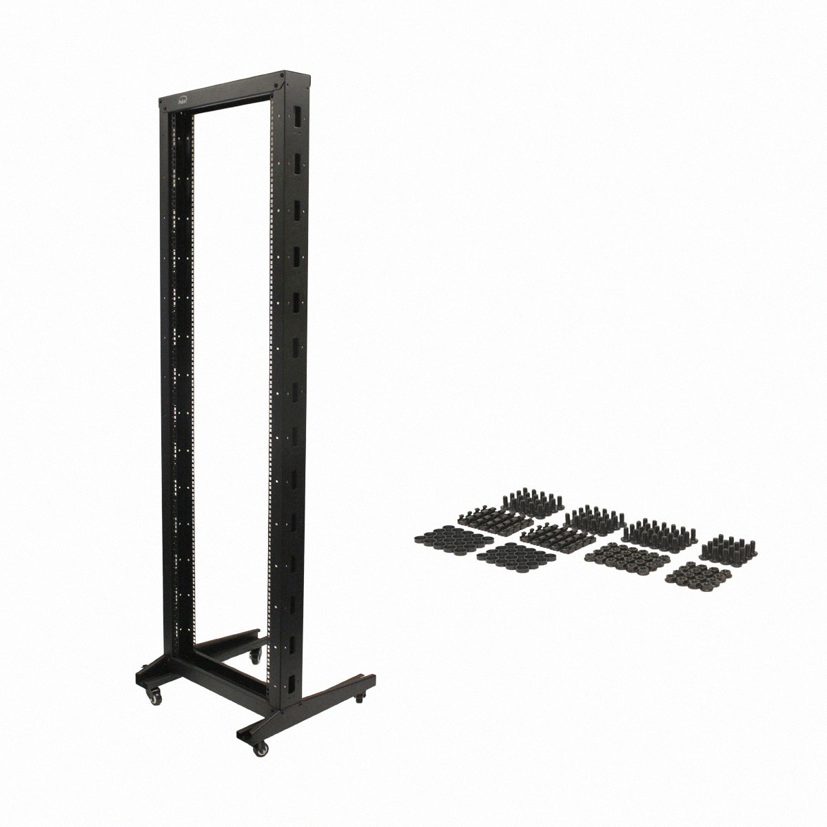 42U Movable 19" 2 Post Open Frame Heavy Duty IT Network Data Server Rack