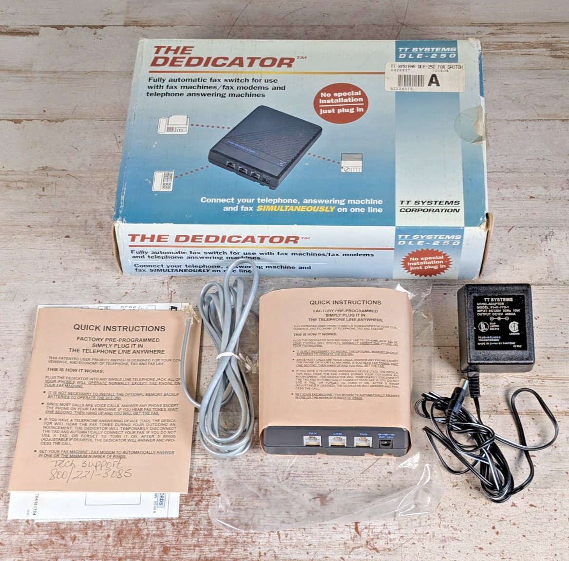 Vtg TT Systems The Dedicator DLE-250 Automatic Modem Switch - Open Box - 90s