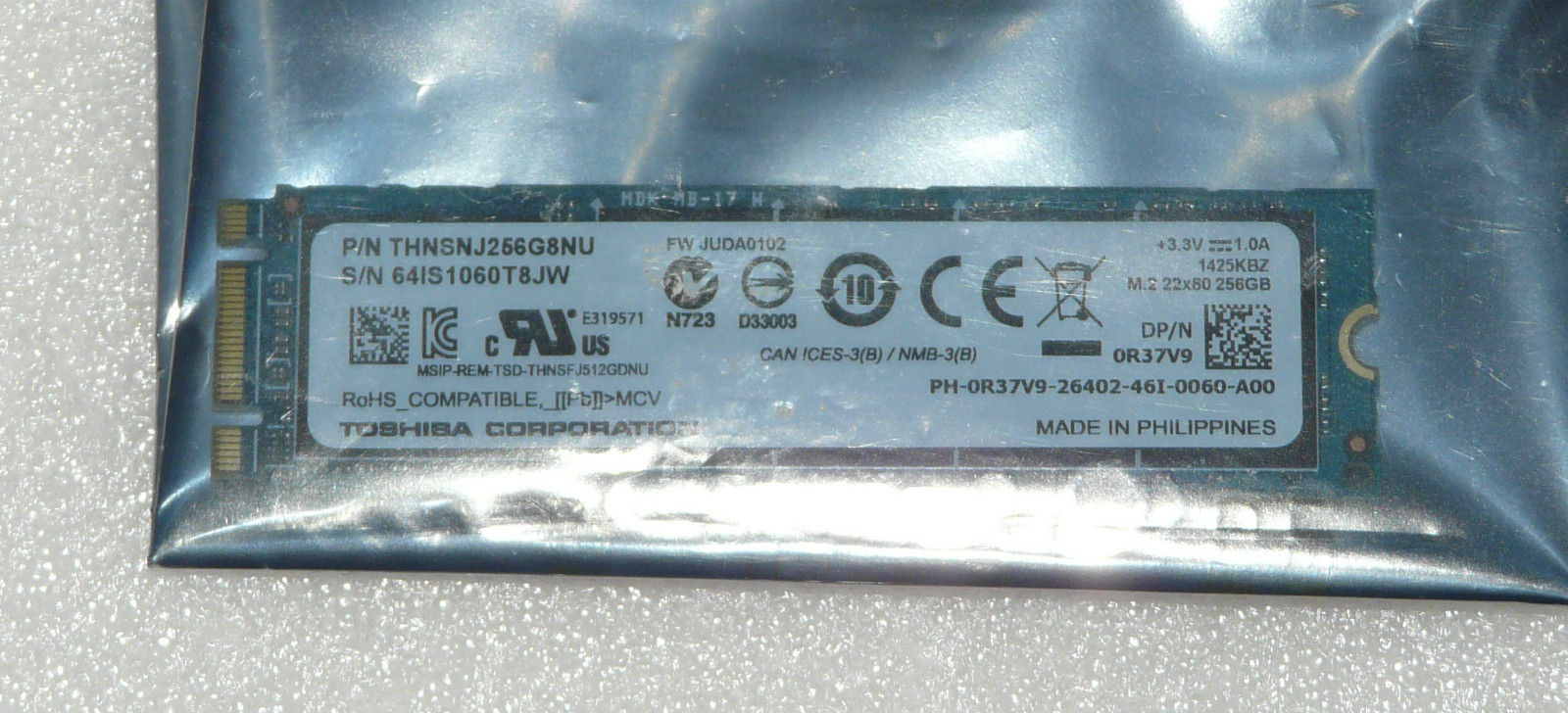 NEW GENUINE ALIENWARE 17 R2 256GB M.2 SLOT SSD 6.0Gb/s R37V9 0R37V9