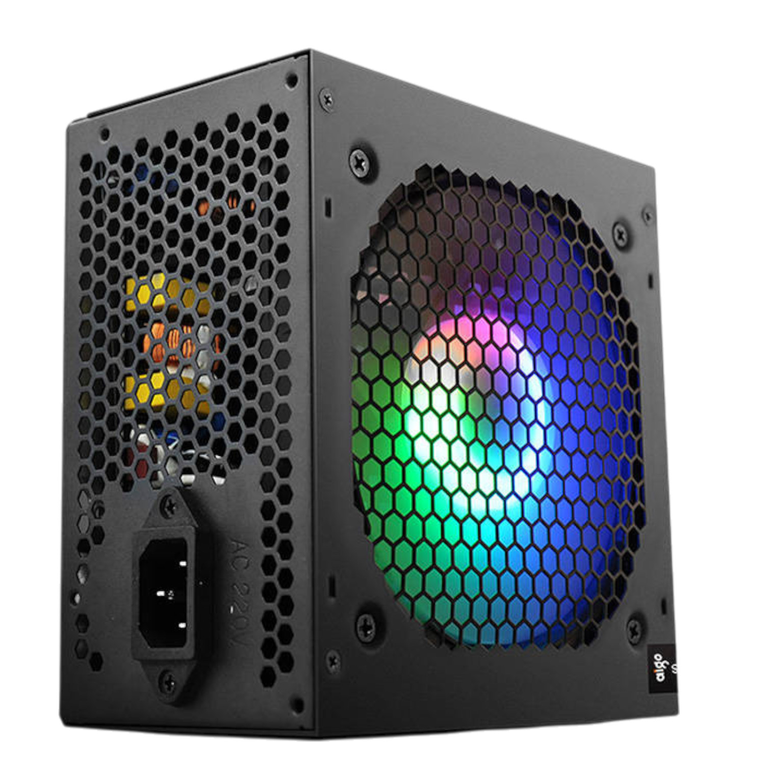 PC power supply RGB computer 600W black AIGO 120mm fan quiet gaming Black